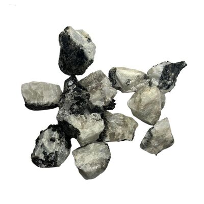 Kleiner Rohkristall im Rohschliff, 2–4 cm, Regenbogenmondstein