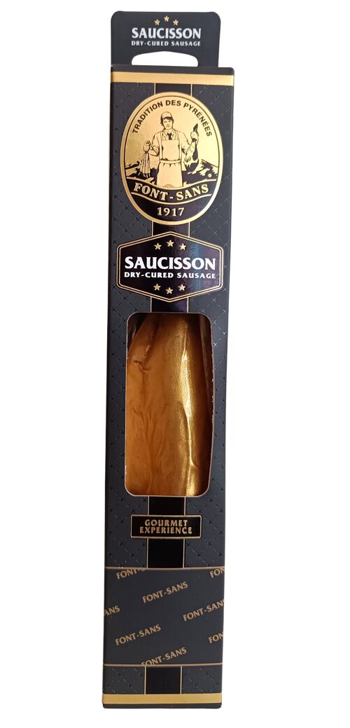 Saucisson paysan truffe noire - Royal Gold -OR 24 carats Tradition des Pyrénées Font-Sans -Prix d'excellence 2022