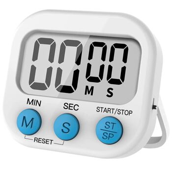 Horloge minuterie de cuisine magnétique, affichage numérique lumineux 6