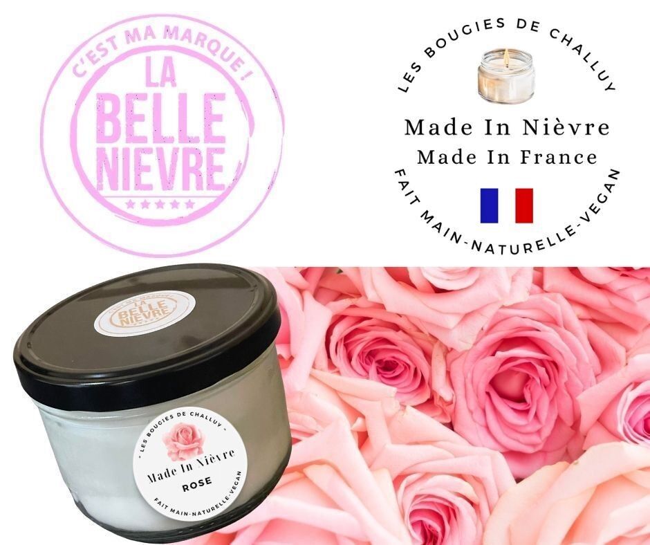 Kerze "Rose" Made In Nièvre