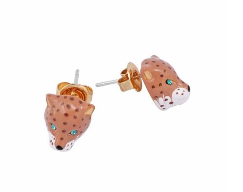 Enamel handcrafted  Leopard Earrings with S925 stud