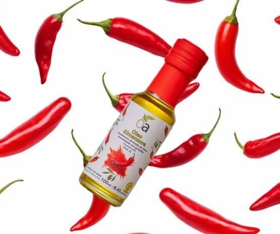 Scharfes Olivenölgewürz mit Chili - 100 ml Flasche