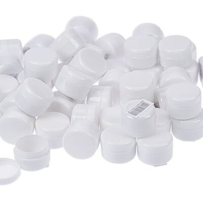 50 x pots cosmétiques en plastique, blanc, pour 6 ml, Ø 2,9 cm, hauteur : 2 cm