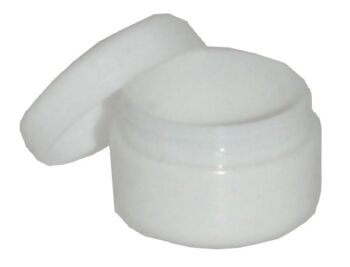 50 x pots cosmétiques en plastique, blanc, pour 6 ml, Ø 2,9 cm, hauteur : 2 cm 3