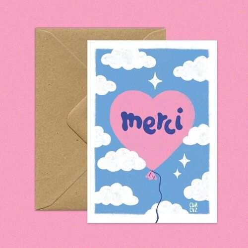 Merci | carte postale ballon