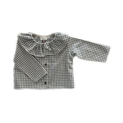 Baby girl's Stan black and white checked shirt