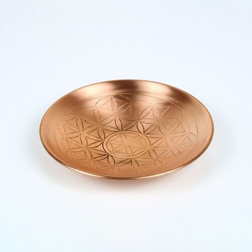 Copper Flower of Life Plate - 6 Inches Diameter