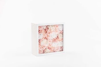 Coffret de fleurs préservées - Objet de décoration florale - Boite Blanche Taille L 3