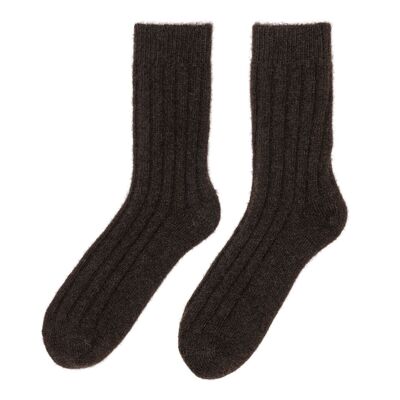Socken aus Yakwolle „Tod“ (Schokoladenbraun)