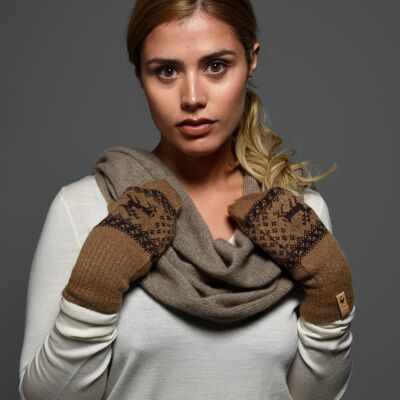 "Bugat" Camel Wool Mittens