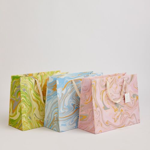 Hand Marbled Gift Bags (Large) - Pastel