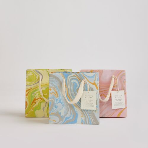 Hand Marbled Gift Bags (Small) - Pastel