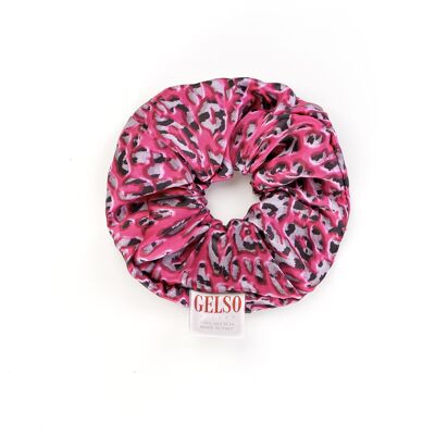 100% Silk Scrunchies “Pink Animalier” Print