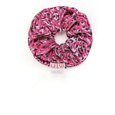 100% Seide Scrunchies „Pink Animalier“ Print