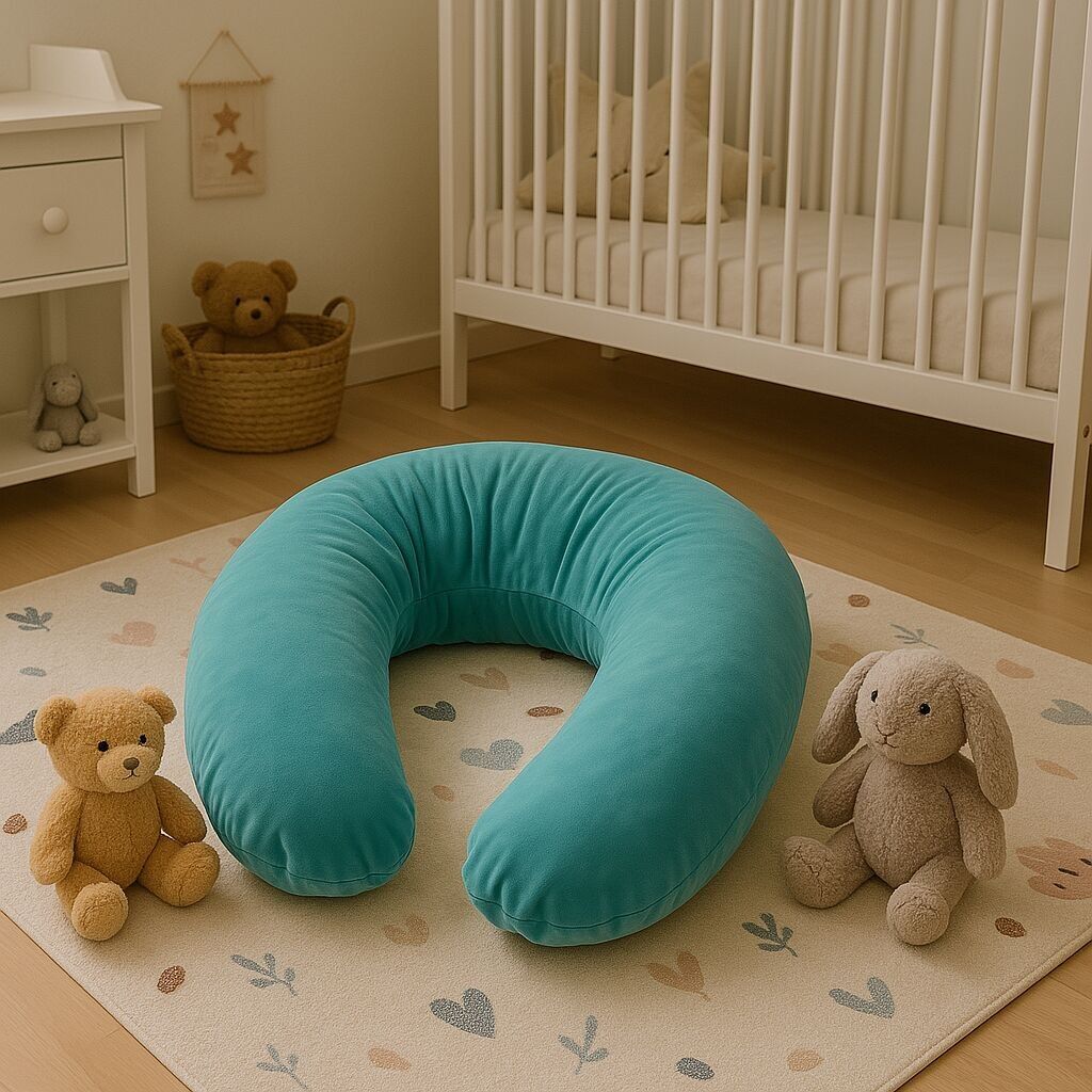 Stillkissen 205 cm „Polyestersamt“ einfarbig – Lagune