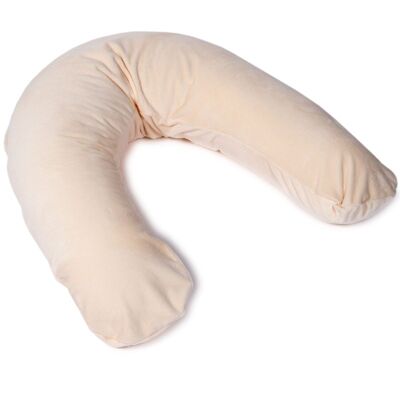 Coussin d'allaitement 205 cm « polyester velours » coloris uni - Crème