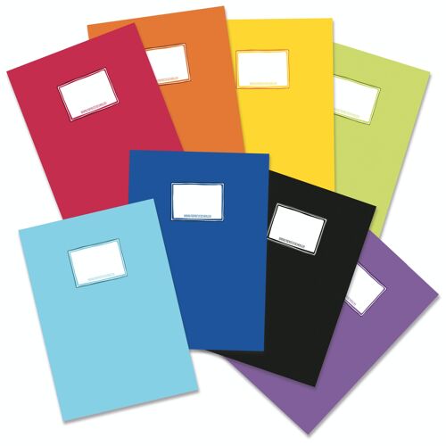 8 Papierheftumschläge DIN A4 einfarbig - Set 5
