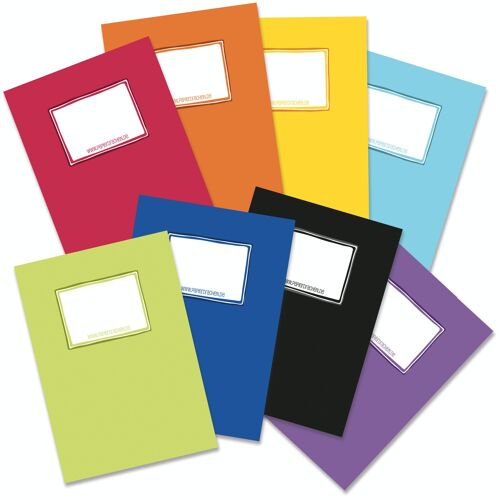 8 Papierheftumschläge DIN A5 einfarbig - Set 8