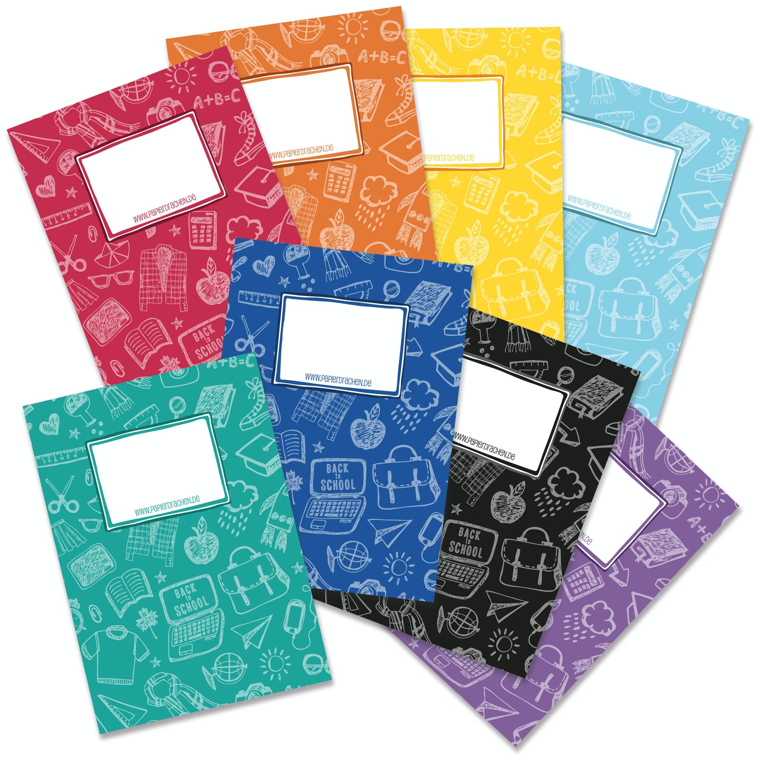 8 buste rilegate in carta DIN A5 Scribble - Set 9