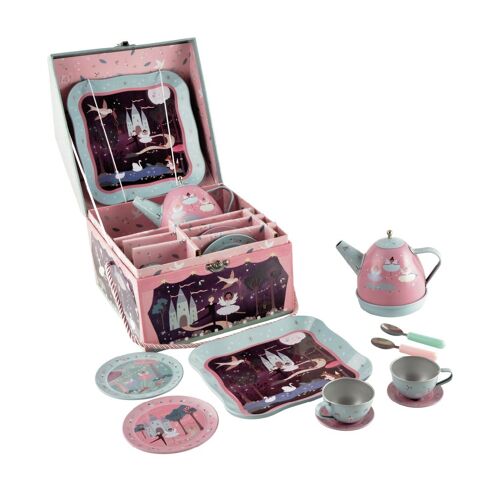 41P3652 - Musical tin tea set 11 pieces - enchanted