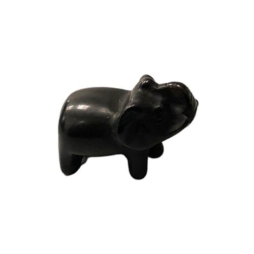 Gemstone Elephant, 2.5x1.5x1cm, Black Obsidian