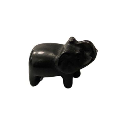 Elefante de piedras preciosas, 2,5x1,5x1 cm, obsidiana negra