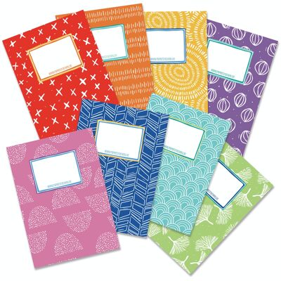 8 tapas de libros de papel DIN A5 arcoíris - set 11