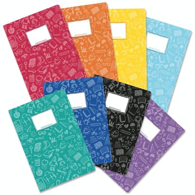 8 loose-leaf binders made of cardboard DIN A4 Scribble - Set 3