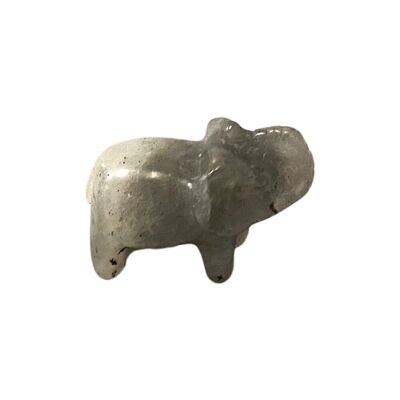 Éléphant en pierre gemme, 2,5x1,5x1cm, Labradorite