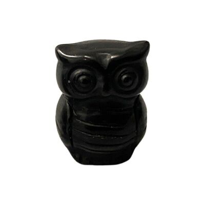 Gemstone Owl, 2.5x1.5x1cm, Black Obsidian