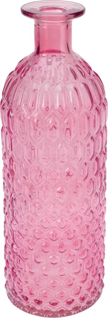 Vase bouteille en verre H25 - set de 4 couleurs 2