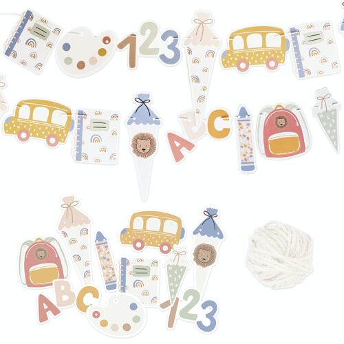 Wandgirlande Schule Pastell - Set 2