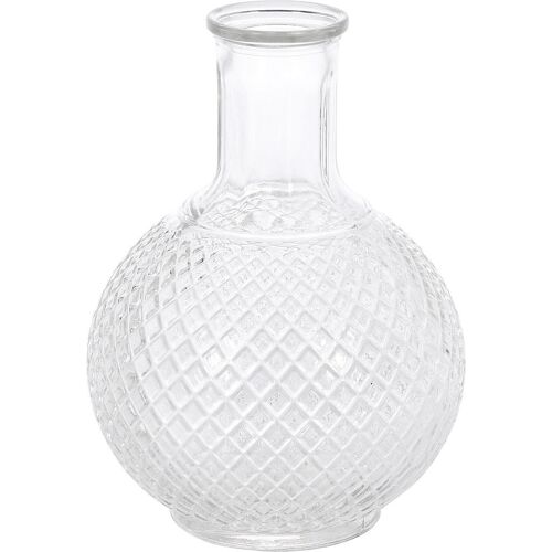 Vase rond en verre texturé - 19 cm