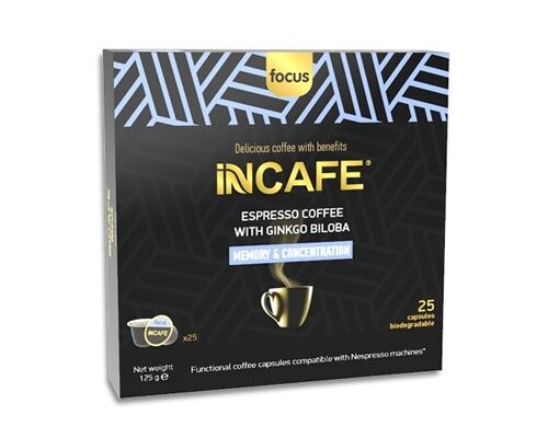 iNCAFE 'Focus'  espresso coffee, 25 Nespresso capsules