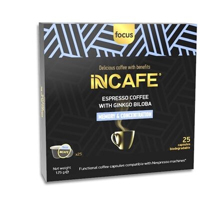 iNCAFE 'Focus'  espresso coffee, 25 Nespresso capsules