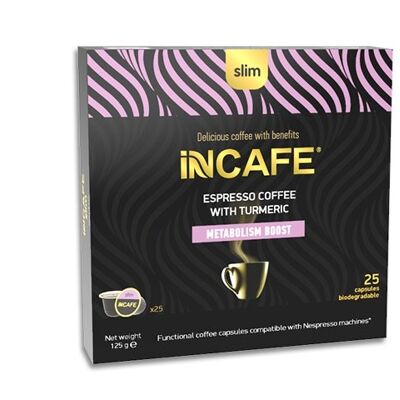 iNCAFE  'Slim' espresso coffee, 25 Nespresso type capsules