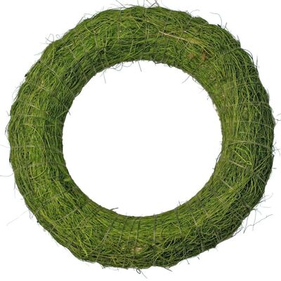 Hay wreath base covered with sisal 15cm/3cm - Green