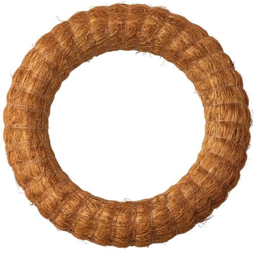 Hay wreath base covered with sisal 20cm/4cm - Brown