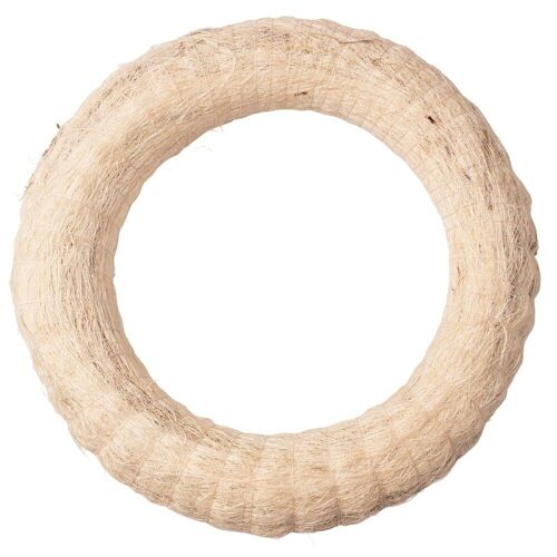 Hay wreath base covered with sisal 20cm/4cm - White