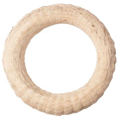 Hay wreath base covered with sisal 20cm/4cm - White