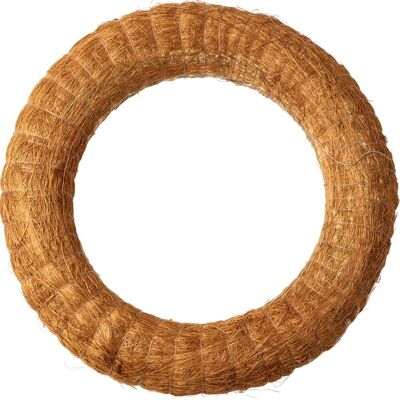 Hay wreath base covered with sisal 25cm/5cm - Brown