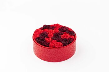 Coffret de fleurs préservées - Objet de décoration florale - Boite Rouge Taille L 3