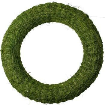 Socle couronne de foin recouvert de sisal 25cm/5cm - Vert 1