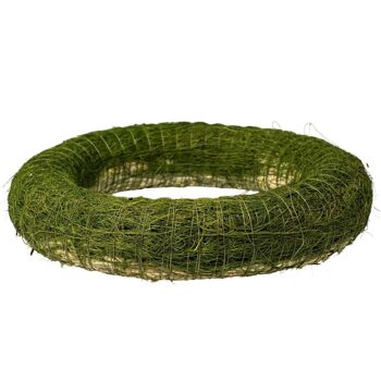 Socle couronne de foin recouvert de sisal 25cm/5cm - Vert 2