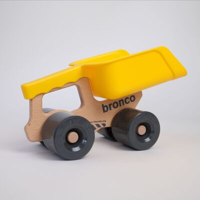 Bronco - Camion pelle en bois jouet en bois camion pelle sable bac à sable camion camion à benne basculante nouveaux amis