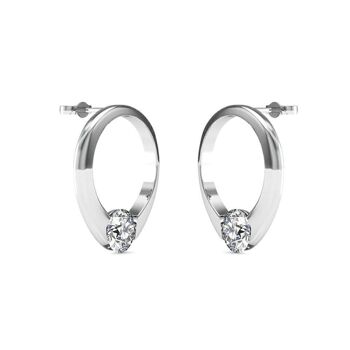 Boucles d'oreilles Mini Ring - Argenté et Cristal 3
