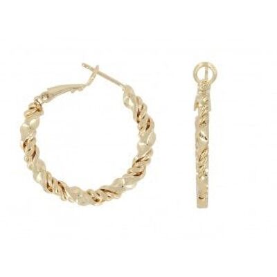 Pair of gold-plated braided hoop earrings