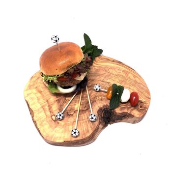 10x brochettes pour hamburgers avec mini football 4