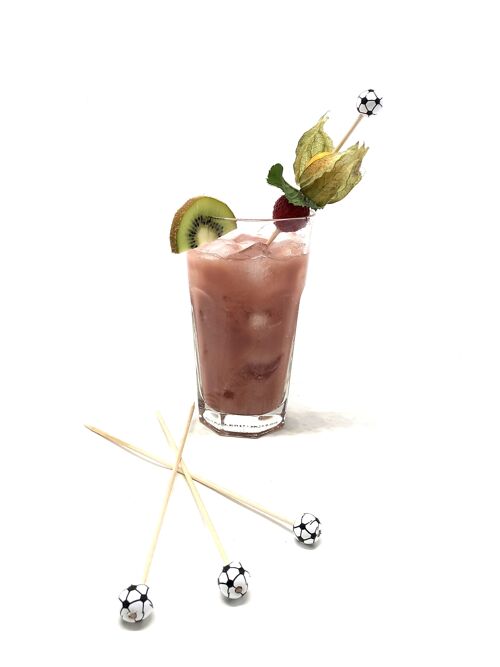 10x Spieße für Cocktails mit Mini-Fußball Finger Food