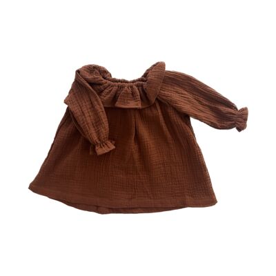 Suzie-Babykleid mit Rüschenkragen aus Tofee-Gaze